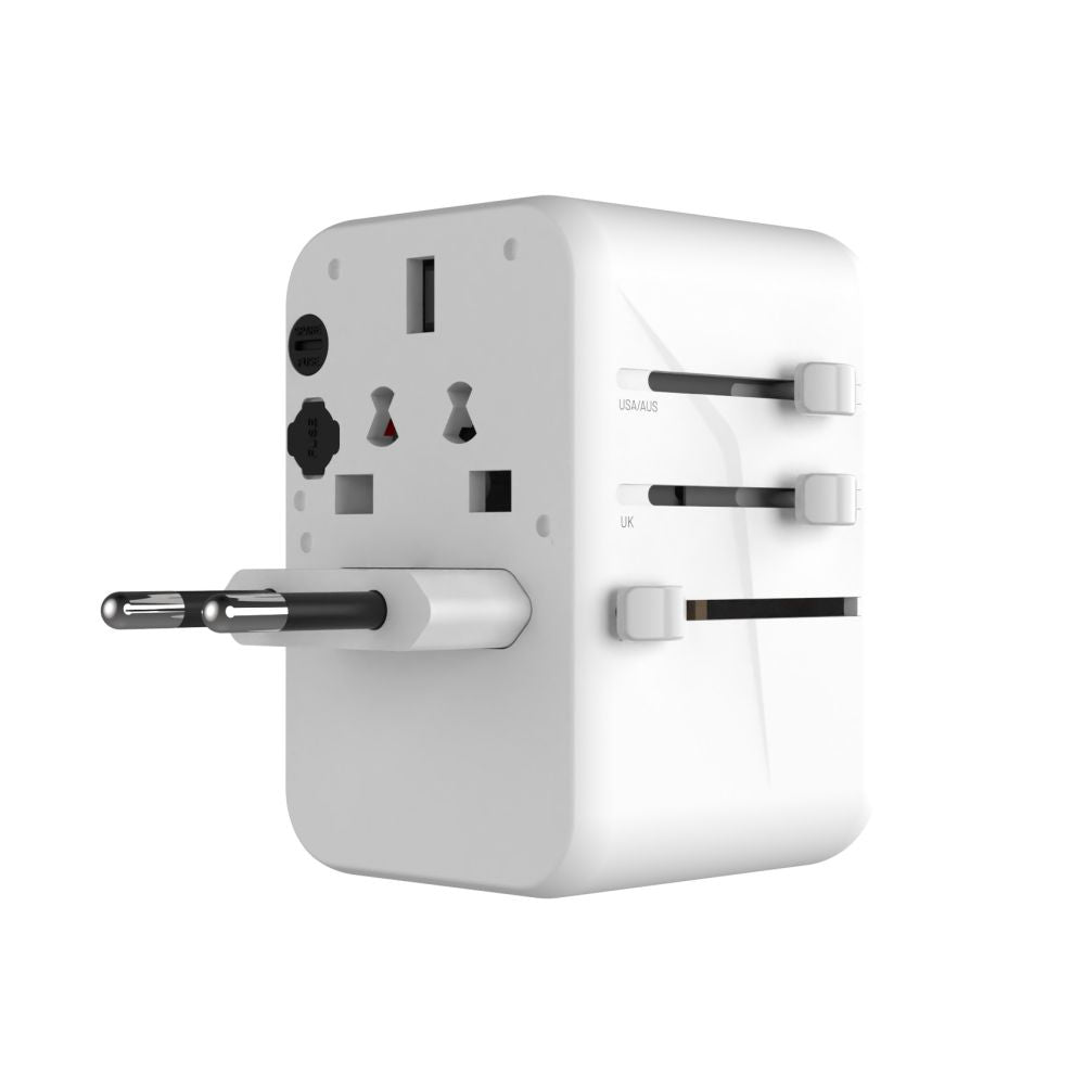 Caricabatterie Retea Fixed Travel, 65W, 3.25A, 2 x USB-A - 3 x USB-C, Bianco