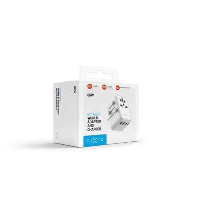 Caricabatterie Retea Fixed Travel, 65W, 3.25A, 2 x USB-A - 3 x USB-C, Bianco