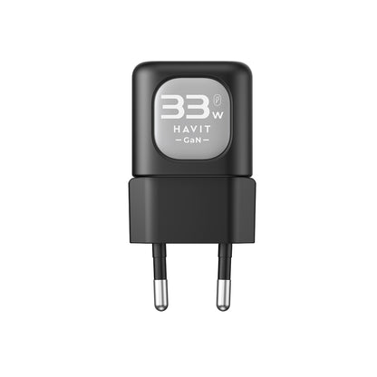 Caricabatterie Rete HAVIT UC230, 33W, 3A, 1 x USB-A - 1 x USB-C, Nero Grigio
