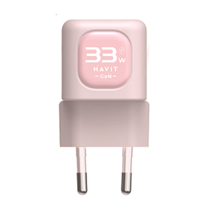 Caricabatterie Rete HAVIT UC230, 33W, 3A, 1 x USB-A - 1 x USB-C, Rosa