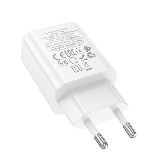 Caricabatterie Rete HOCO N60, 20W, 3A, 1 x USB-C, Bianco