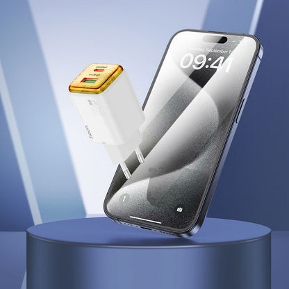 Caricabatterie Rete HOCO N52, 20W, 3A, 1 x USB-A - 1 x USB-C, Bianco