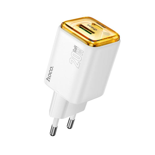 Caricabatterie Rete HOCO N52, 20W, 3A, 1 x USB-A - 1 x USB-C, Bianco