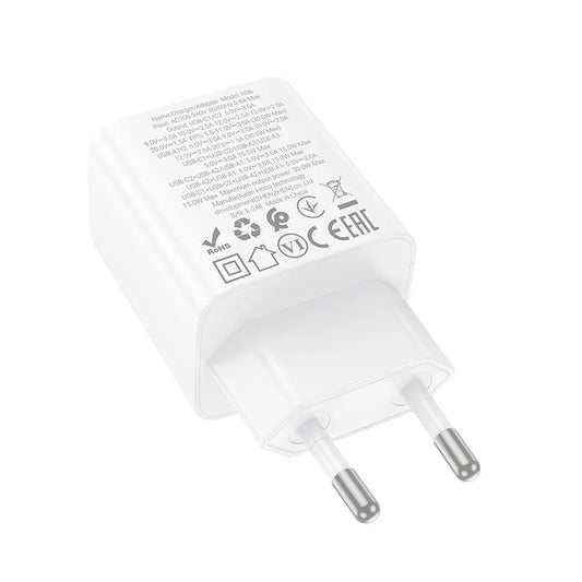 Caricabatterie Rete HOCO N56, 30W, 3A, 2 x USB-A - 2 x USB-C, Bianco