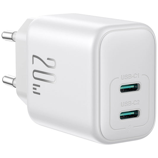 Joyroom JR-TCF12 Network Charger, 20W, 3A, 2 x USB-C, White
