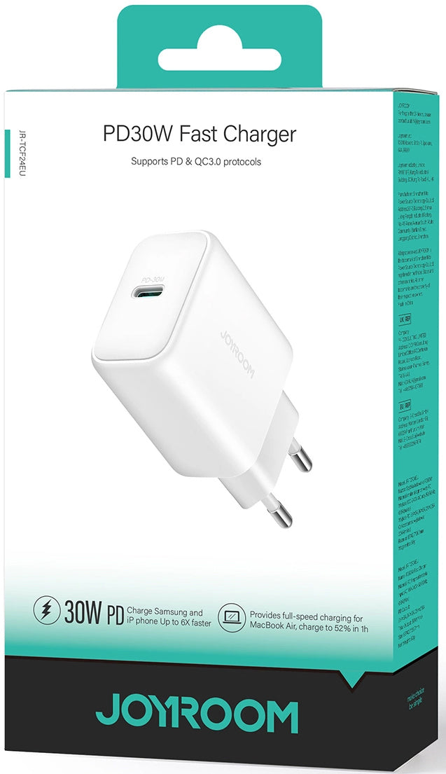 Joyroom JR-TCF24 Network Charger, 30W, 3A, 1 x USB-C, White