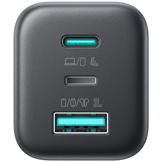Caricatore da rete Joyroom JR-TO1, 45W, 3A, 1 x Lightning - 1 x USB-A - 1 x USB-C, Nero