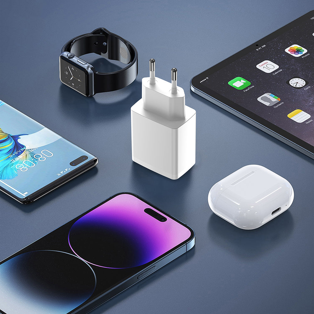 Lito LC09 Network Charger, 20W, 3A, 1 x USB-A - 1 x USB-C, White