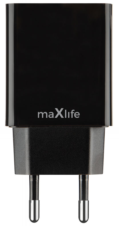 Caricabatterie Retea MaXlife MXTC-12, 24W, 2.4A, 2 x USB-A, Nero