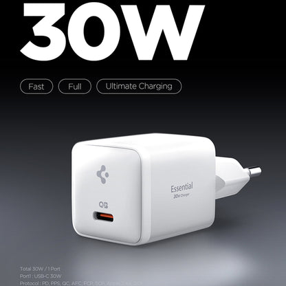 Caricabatterie Retea Spigen EE301EU Essential, 30W, 3A, 1 x USB-C, Bianco KF2363556