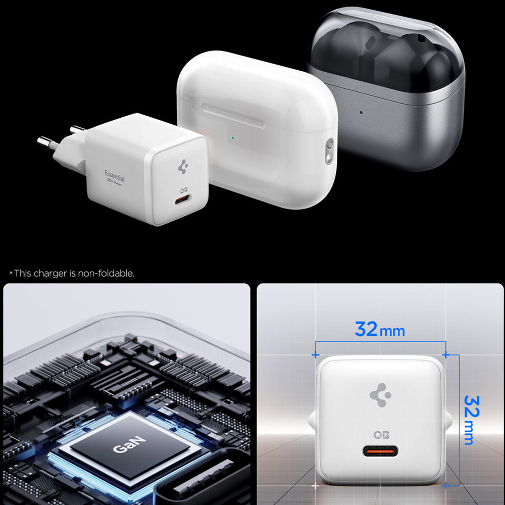 Caricabatterie Retea Spigen EE301EU Essential, 30W, 3A, 1 x USB-C, Bianco KF2363556