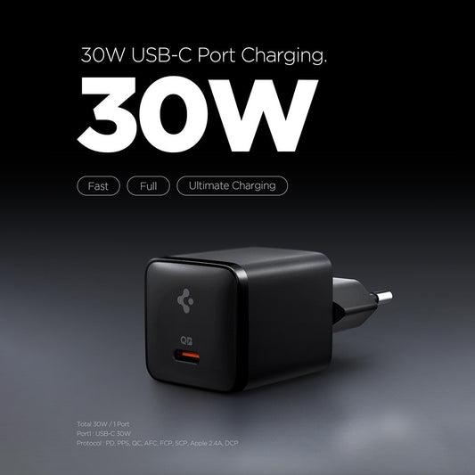 Caricatore da rete Spigen EE301EU Essential, 30W, 3A, 1 x USB-C, Nero ACH09493