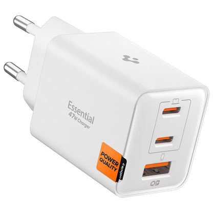 Caricabatterie da Rete Spigen EE473EU Essential, 47W, 3A, 1 x USB-A - 2 x USB-C, Bianco ACH09464