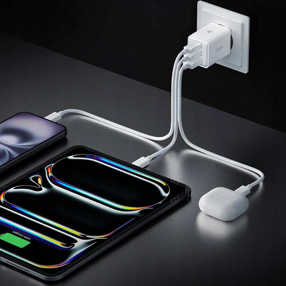 Caricabatterie da Rete Spigen EE473EU Essential, 47W, 3A, 1 x USB-A - 2 x USB-C, Bianco ACH09464