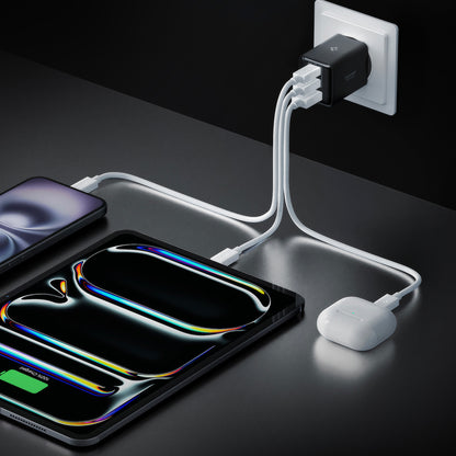 Caricabatterie Retea Spigen EE473EU Essential, 47W, 3A, 1 x USB-A - 2 x USB-C, Nero ACH09465