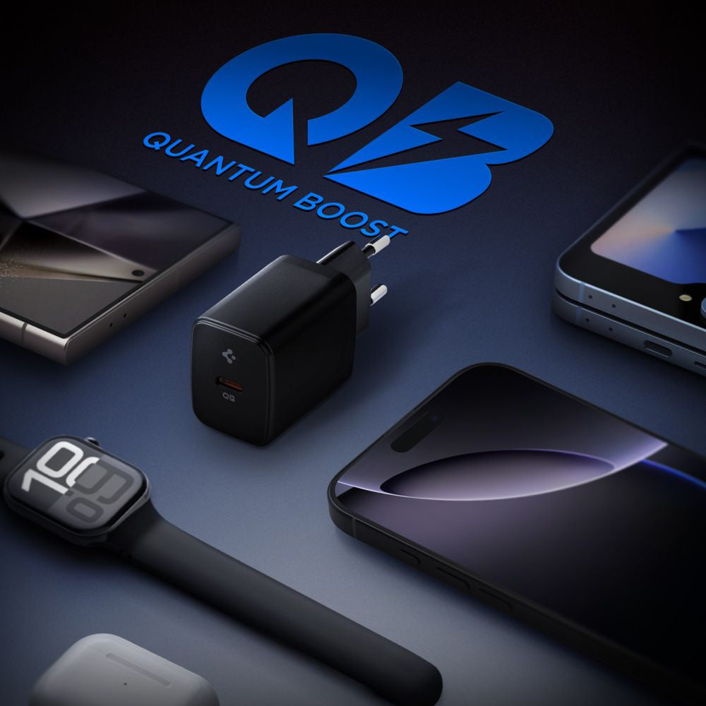 Caricabatterie Retea Spigen Essential, 20W, 3A, 1 x USB-C, Nero