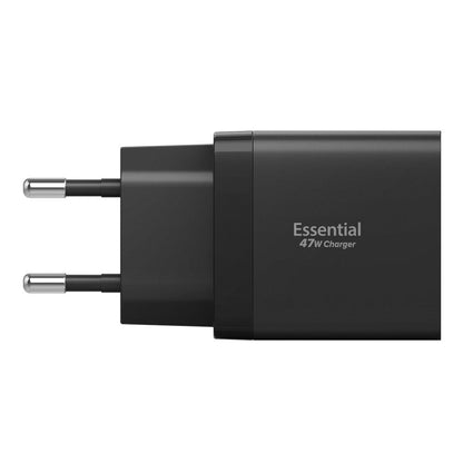 Caricabatterie da rete Spigen Essential, 47W, 3A, 2 x USB-C, Nero