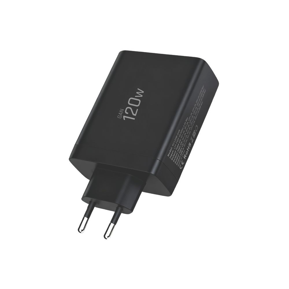 Caricabatterie Retea Tech-Protect NC120W-GAN, 120W, 5A, 1 x USB-A - 3 x USB-C, Nero