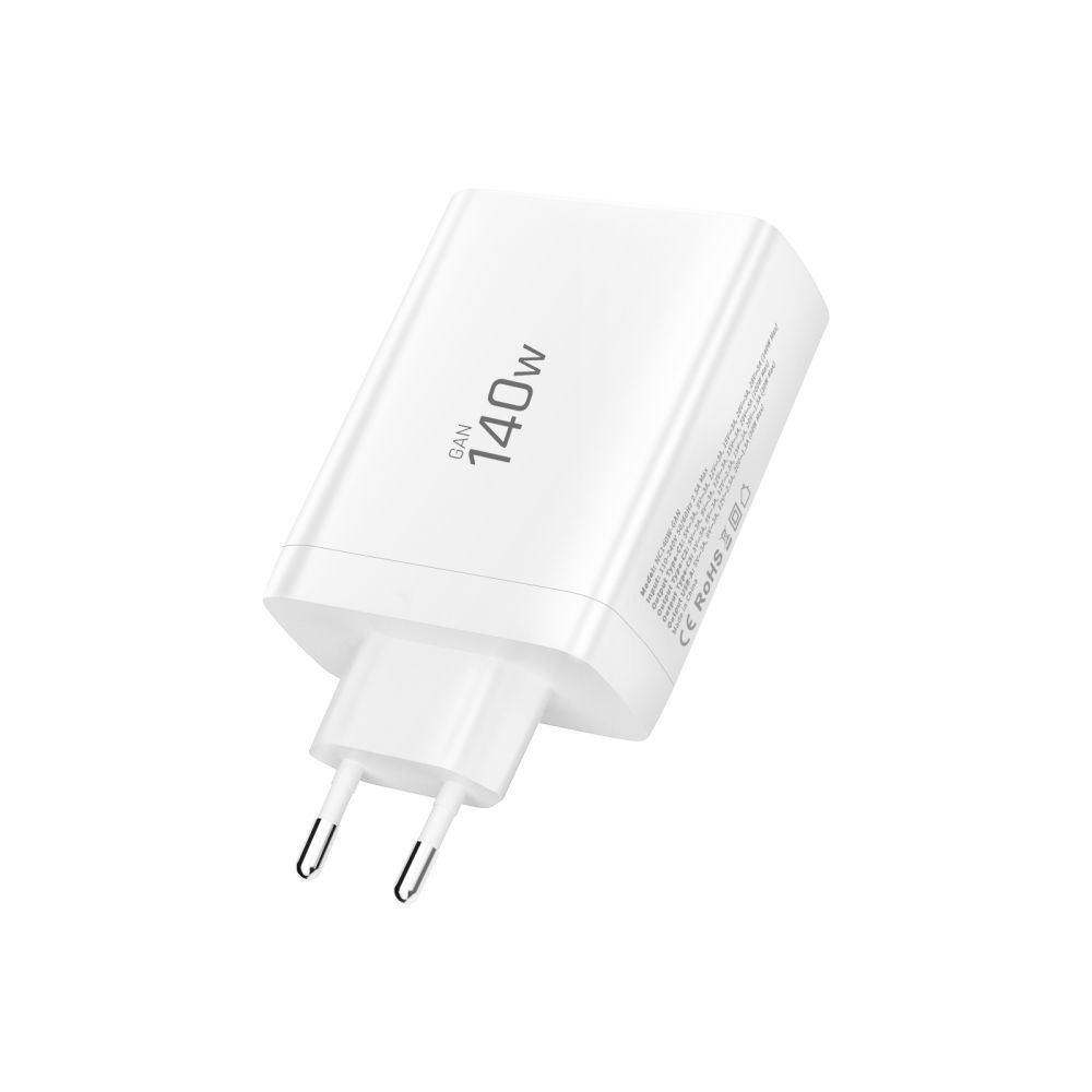 Caricabatterie Retea Tech-Protect NC140W-GAN, 140W, 5A, 1 x USB-A - 3 x USB-C, Bianco