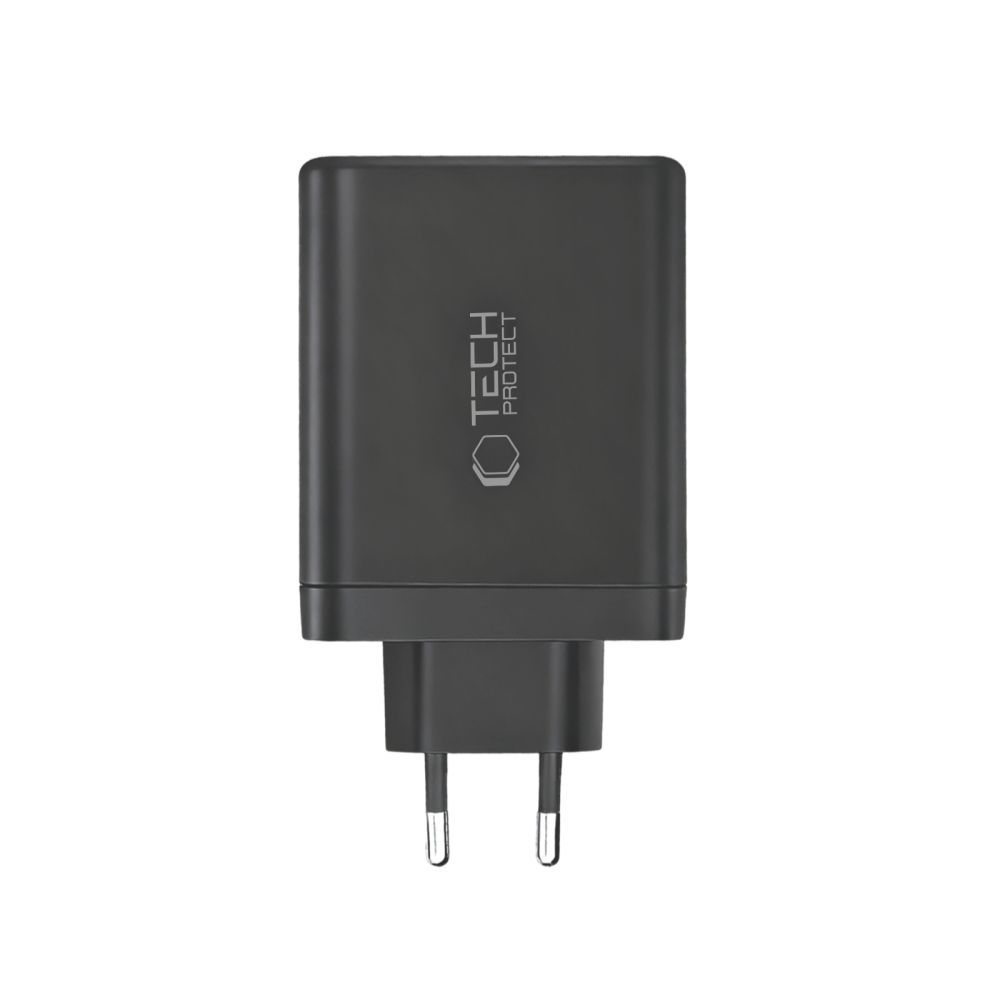 Caricabatterie Retea Tech-Protect NC140W-GAN, 140W, 5A, 1 x USB-A - 3 x USB-C, Nero