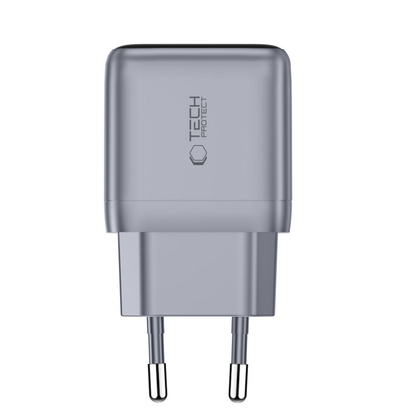 Tech-Protect NC45W Display Wall Charger, 45W, 3A, 1 x USB-C, Gray