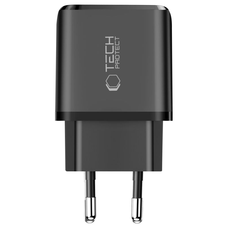 Caricabatterie Rete Tech-Protect NCA45W, 45W, 3A, 1 x USB-A - 1 x USB-C, Nero