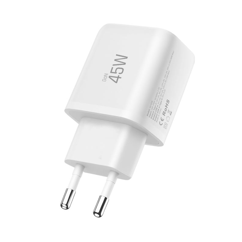 Caricabatterie Rete Tech-Protect NCA45W, 45W, 3A, 1 x USB-A - 1 x USB-C, Bianco