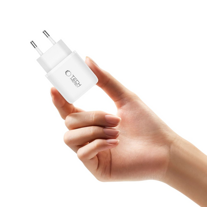 Caricabatterie Rete Tech-Protect NCA45W, 45W, 3A, 1 x USB-A - 1 x USB-C, Bianco