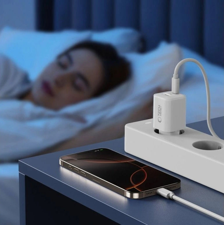 Caricabatterie Retea Tech-Protect NCM33W, 33W, 3A, 1 x USB-A - 1 x USB-C, Bianco