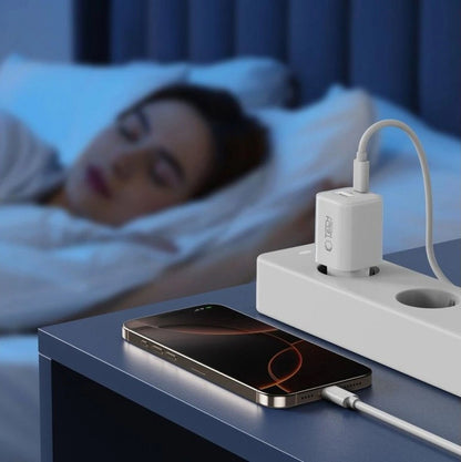 Caricabatterie Retea Tech-Protect NCM33W, 33W, 3A, 1 x USB-A - 1 x USB-C, Bianco