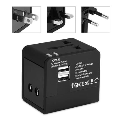 Caricabatterie da Rete Techsuit HHt148 Travel, 10W, 2A, 2 x USB-A, Nero