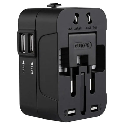Caricabatterie da Rete Techsuit HHT202 Travel, 10W, 2A, 2 x USB-A, Nero