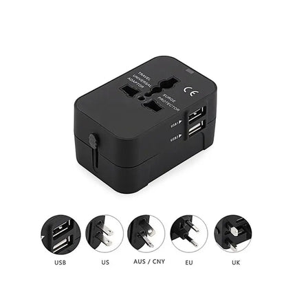 Caricabatterie da Rete Techsuit HHT202 Travel, 10W, 2A, 2 x USB-A, Nero