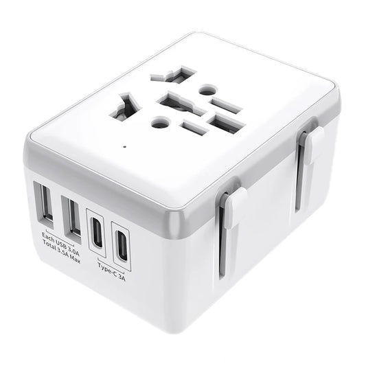 Caricabatterie da Rete Techsuit HHt204A Travel, 15W, 3A, 2 x USB-A - 2 x USB-C, Bianco