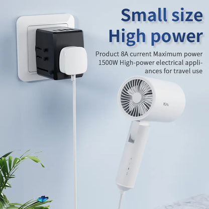 Caricabatterie da Rete Techsuit HHT904-B1 Travel, 15W, 3A, 3 x USB-A - 1 x USB-C, Nero