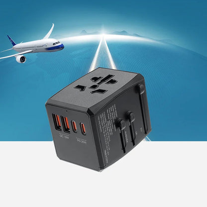 Caricabatterie da Rete Techsuit HHT904-B2 Travel, 20W, 3A, 2 x USB-A - 2 x USB-C, Nero