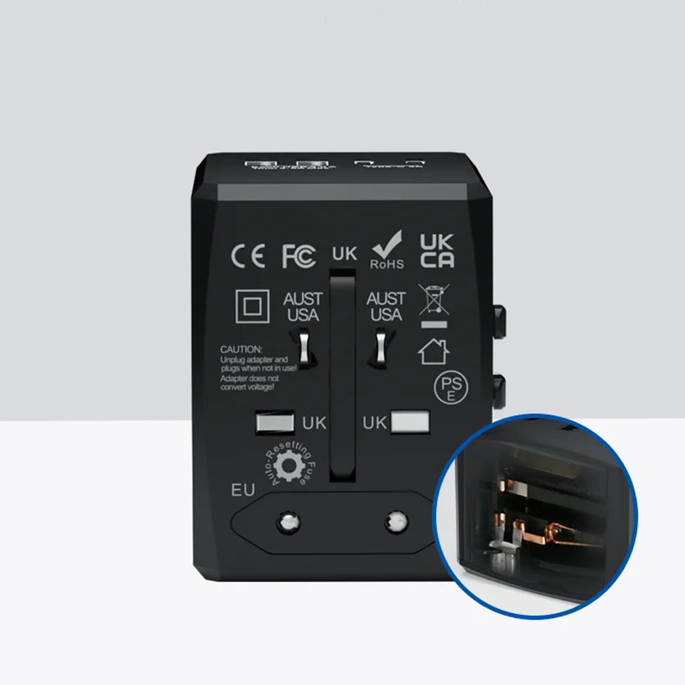 Caricabatterie da Rete Techsuit HHT904-W2 Travel, 20W, 3A, 2 x USB-A - 2 x USB-C, Bianco