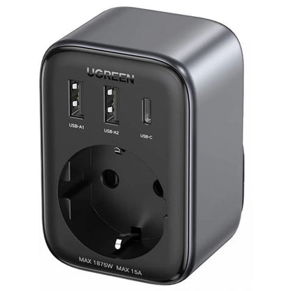 Caricabatterie da rete UGREEN 15289 US, 30W, 3A, 2 x USB-A - 1 x USB-C - 1 x Schuko, Nero