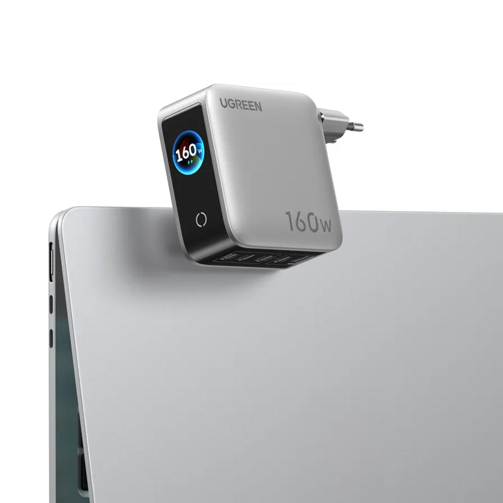 UGREEN Nexode Pro X774 (65637B) Display Wall Charger, 160W, 5A, 1 x USB-A - 4 x USB-C, Gray