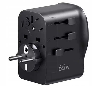 Caricatore da rete UGREEN Travel S550 (55001), 65W, 3,25A, 1 x USB-A - 2 x USB-C, Nero