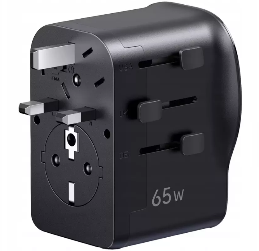 Caricatore da rete UGREEN Travel S550 (55001), 65W, 3,25A, 1 x USB-A - 2 x USB-C, Nero