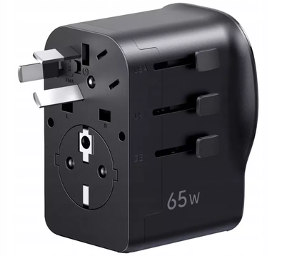 Caricatore da rete UGREEN Travel S550 (55001), 65W, 3,25A, 1 x USB-A - 2 x USB-C, Nero