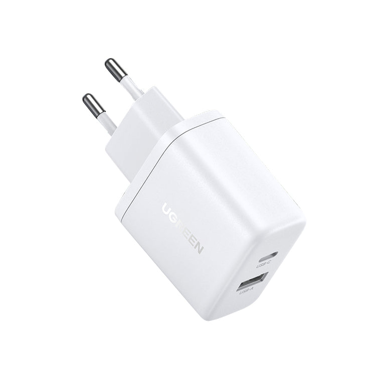 Caricabatterie da Rete UGREEN X227, 20W, 3A, 1 x USB-A - 1 x USB-C, Bianco