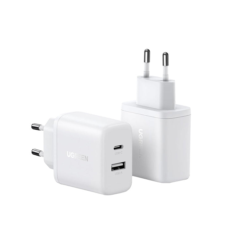 Caricabatterie da Rete UGREEN X227, 20W, 3A, 1 x USB-A - 1 x USB-C, Bianco
