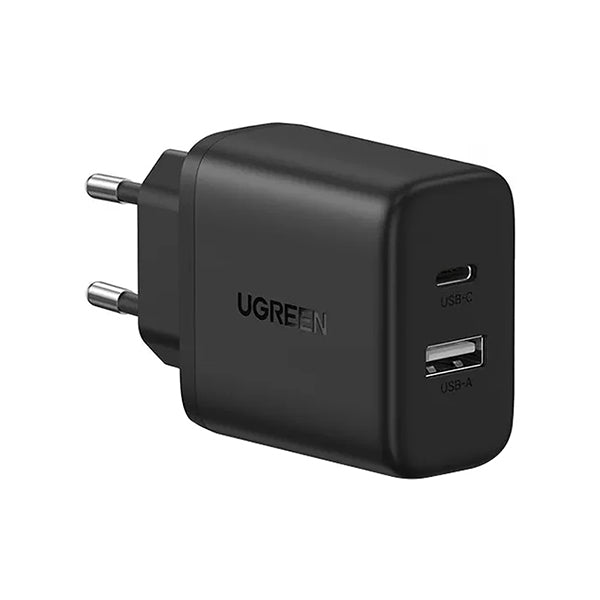 Caricabatterie da Rete UGREEN X227, 20W, 3A, 1 x USB-A - 1 x USB-C, Nero