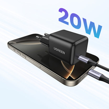 Caricabatterie Rete UGREEN X512, 20W, 3A, 1 x USB-C, Nero