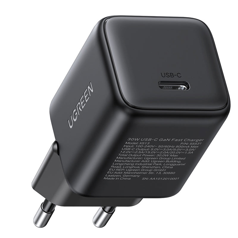 Caricabatterie da Rete UGREEN X513, 30W, 3A, 1 x USB-C, Nero