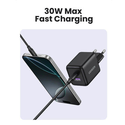 Caricabatterie Retea UGREEN X516, 30W, 3A, 1 x USB-A - 1 x USB-C, Bianco