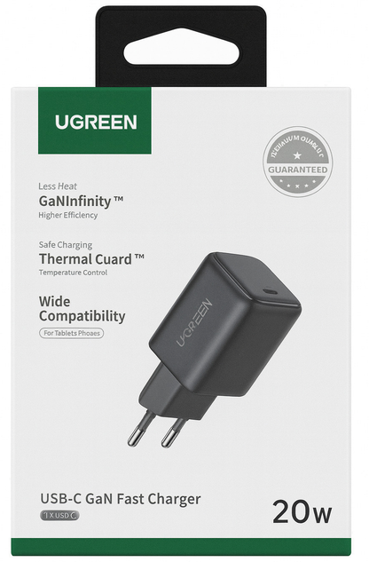 Caricabatterie da Rete UGREEN X517, 25W, 3A, 1 x USB-C, Nero
