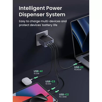 Caricabatterie Retea UGREEN X570 Nexode S, 140W, 5A, 1 x USB-A - 3 x USB-C, Grigio